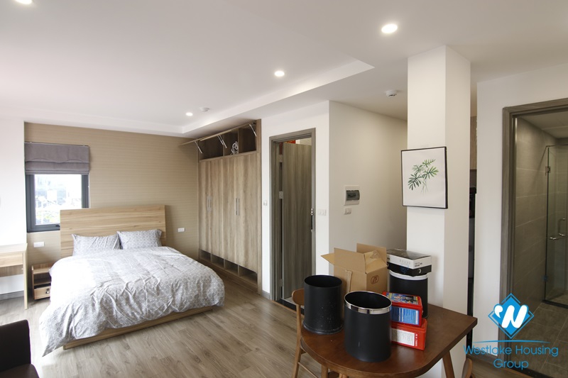 Beautiful studio on high floor with a very  big balcony for rent in Ba Dinh